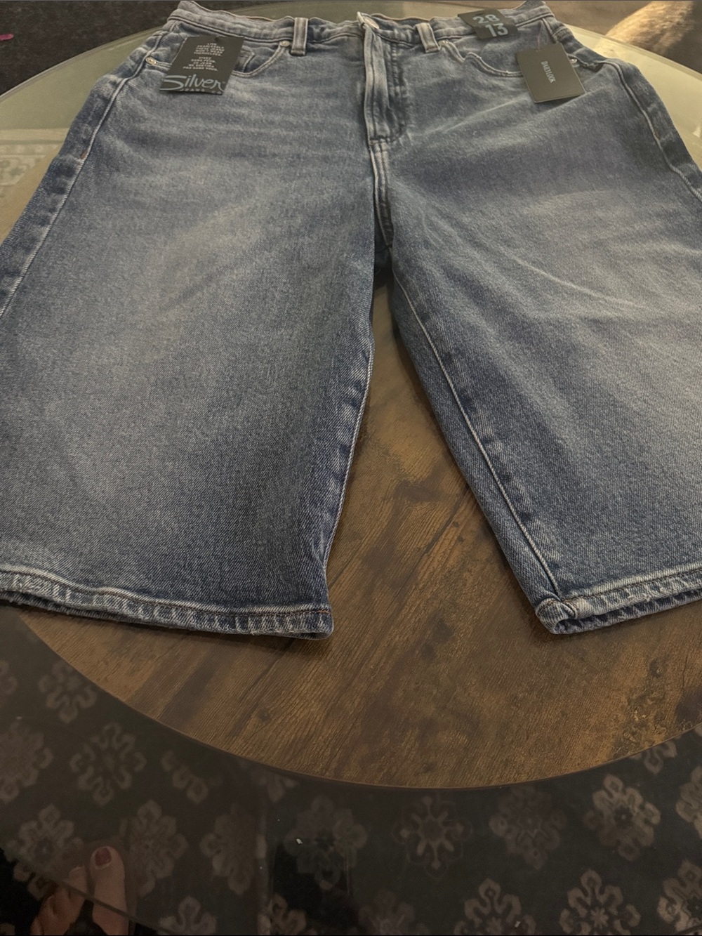 Silver Jeans Men’s Washed Blue Denim Jean Shorts
